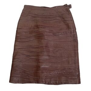 Compagnia delle Pelli brown leather pencil skirt size medium